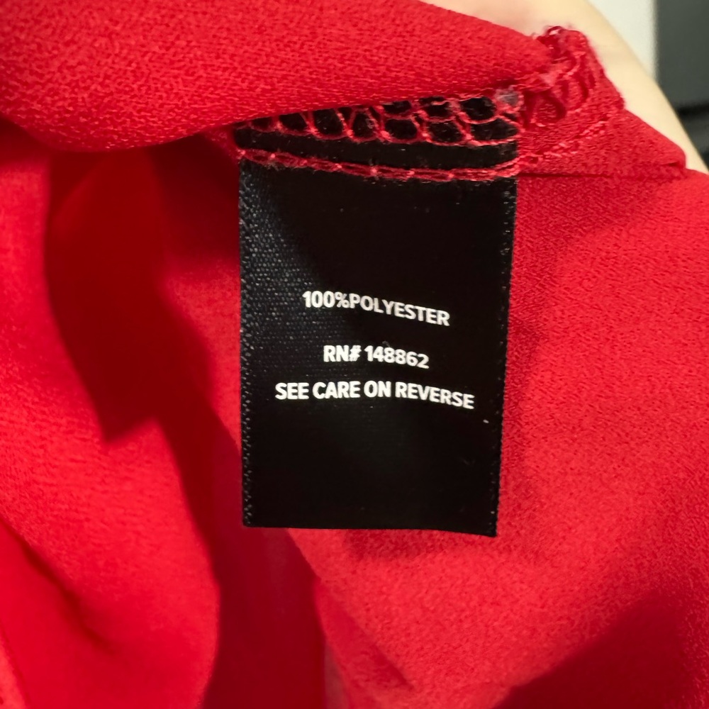 Torrid Harper Red Button Front Blouse Size 1X 3/4 Sleeve High Low Top - Picture 3 of 6